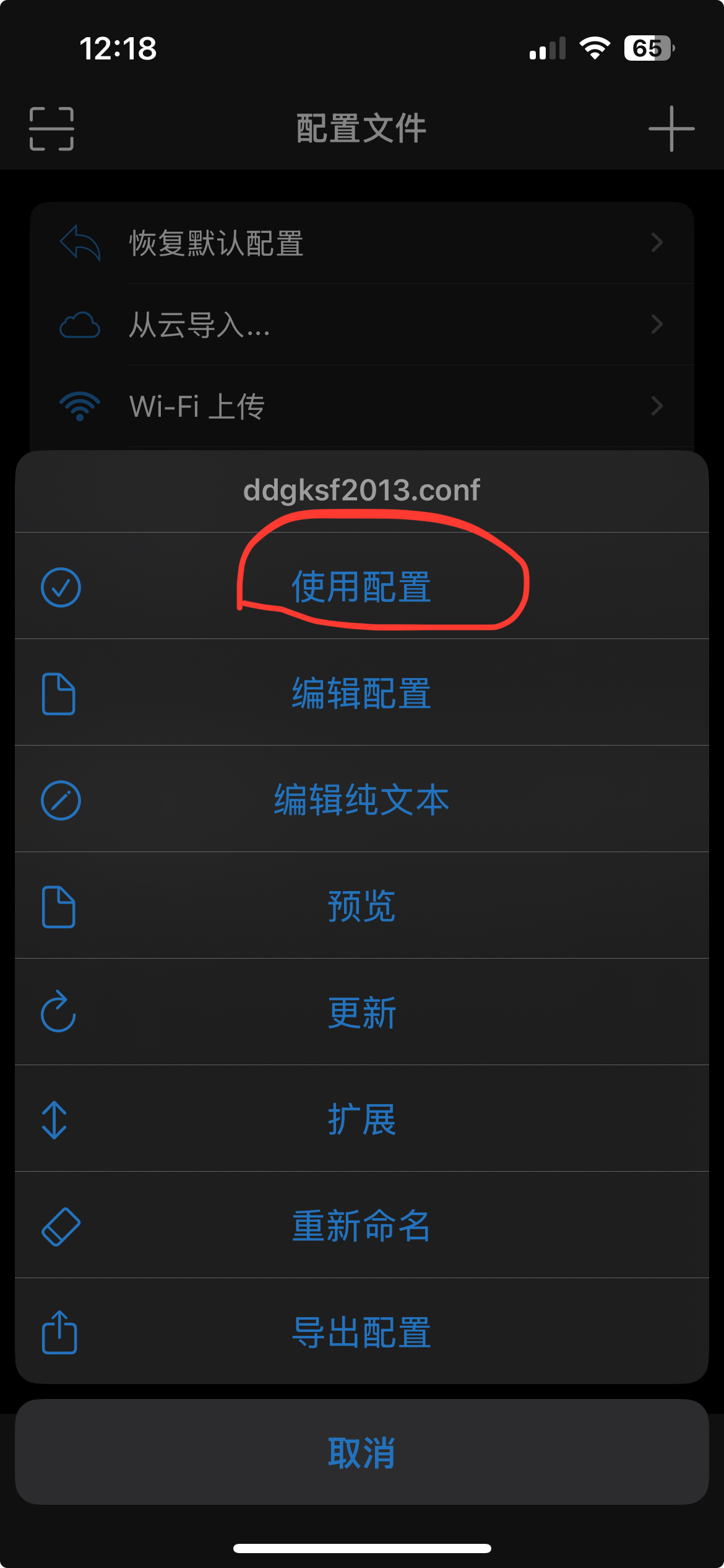 使用配置
